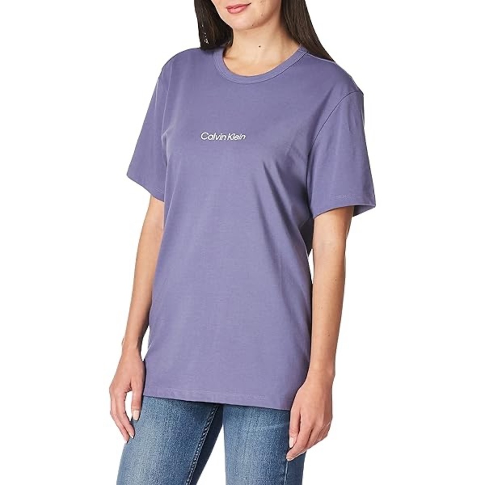 Calvin Klein Lounge Tee Top PJ Pajama Logo Crew Neck Short Sleeve Cozy Comfy